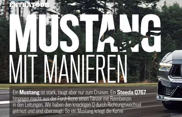 Steeda Q767 Dark Horse review in Auto Bild - Germany Biggest Car Magazine