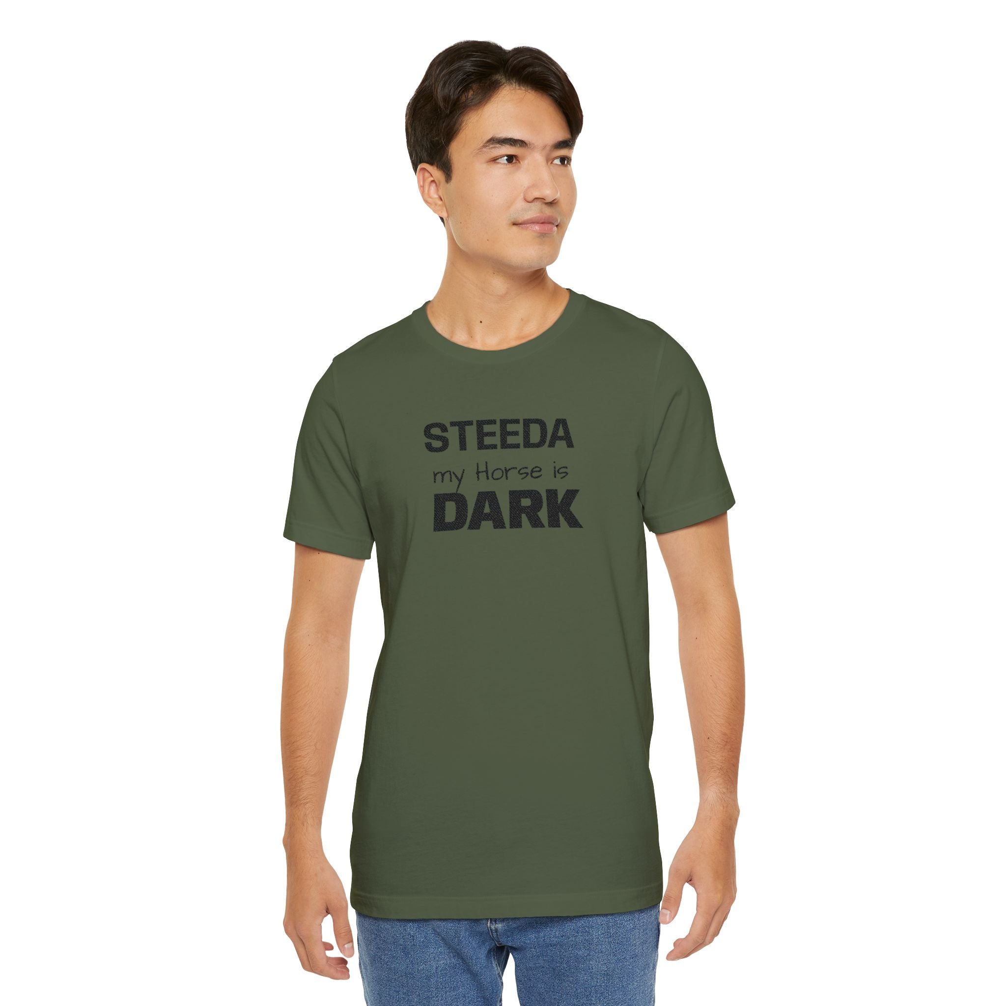 Steeda "My Horse Is Dark" — Dark Horse Mustang Embroidered Unisex T Shirt - Variety of Colours