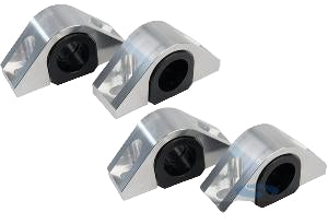 A set of four billet aluminium anti roll bar mounts for a Mustang.