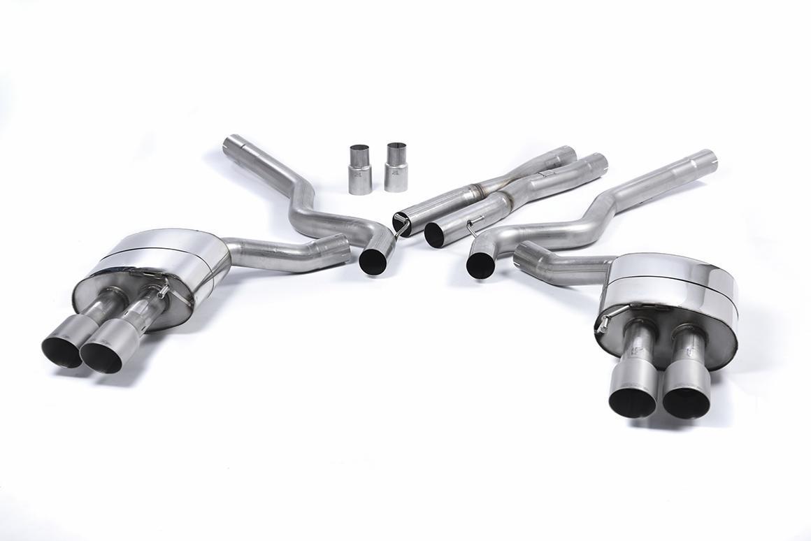 Milltek Non Resonated Catback for S550 Mustang GT Quad Tips