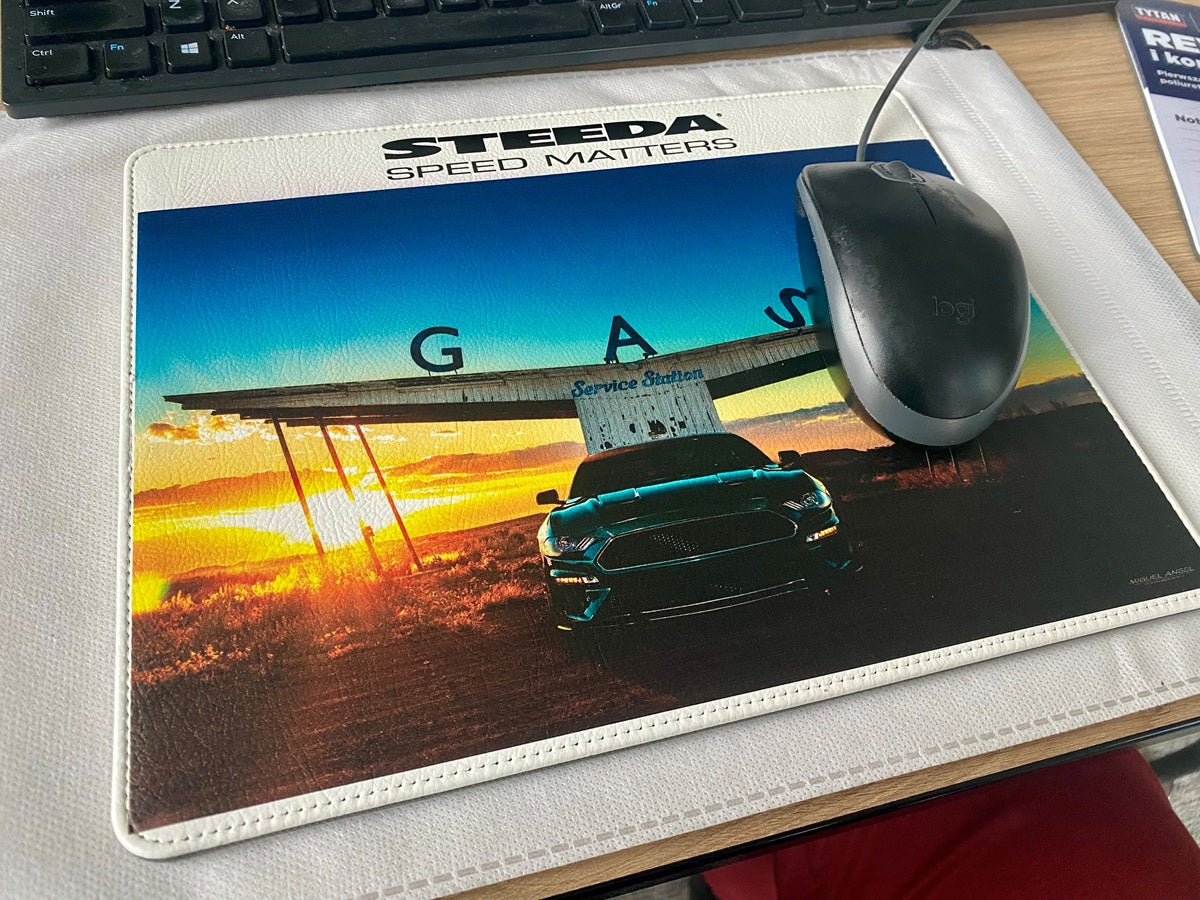 Steeda Steve McQueen Bullitt Mustang PU Leather Mouse Mat