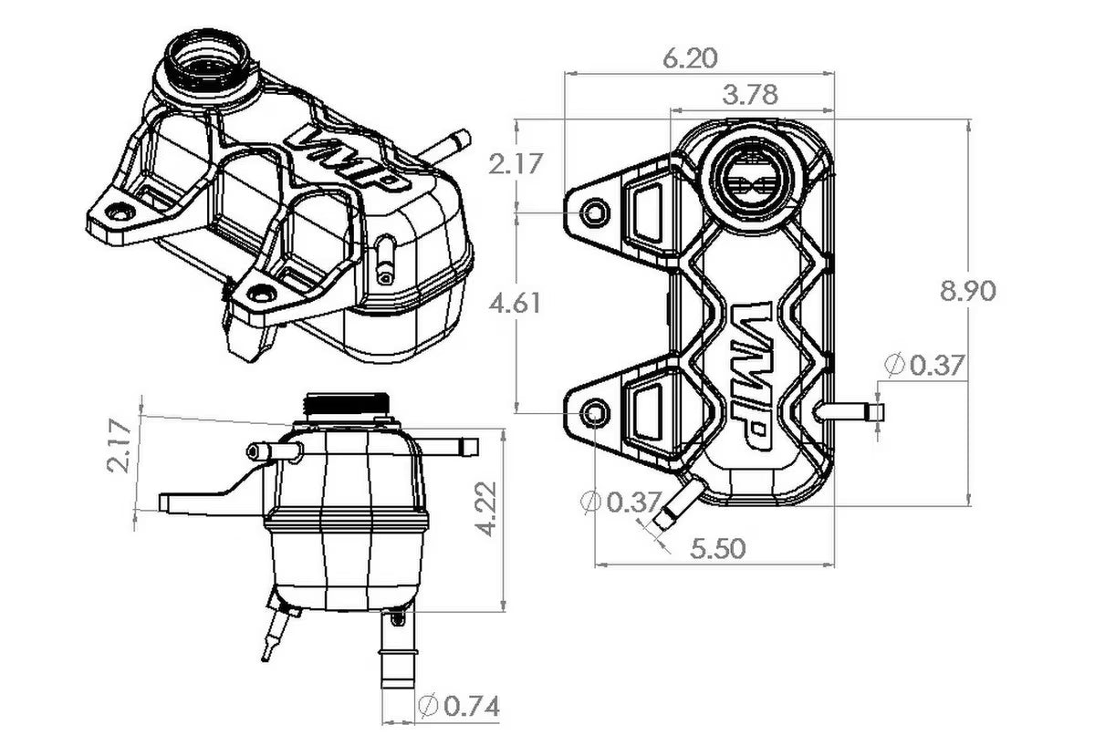 VMP "Degas" S550 Mustang Coolant Header Tank 2015-2023