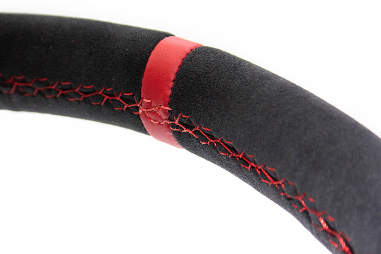 Ford Performance Mustang Alcantara Steering Wheel - Red Sightline (2018-2023)