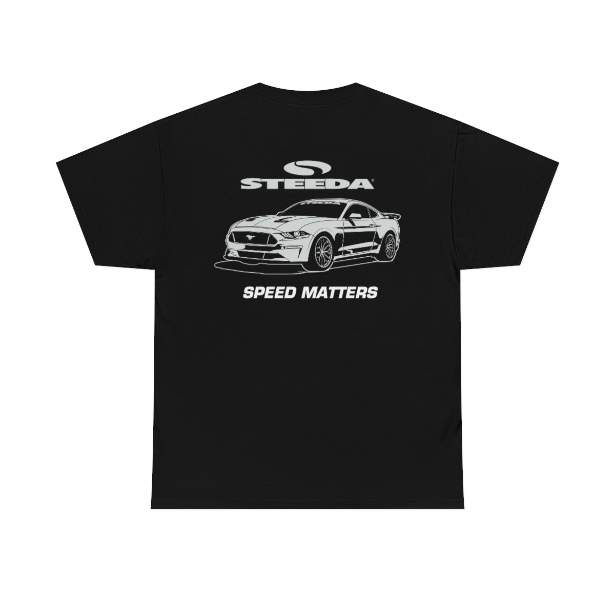 Steeda "Mustang Silhouette" Black Cotton T Shirt-  Front & Rear Design