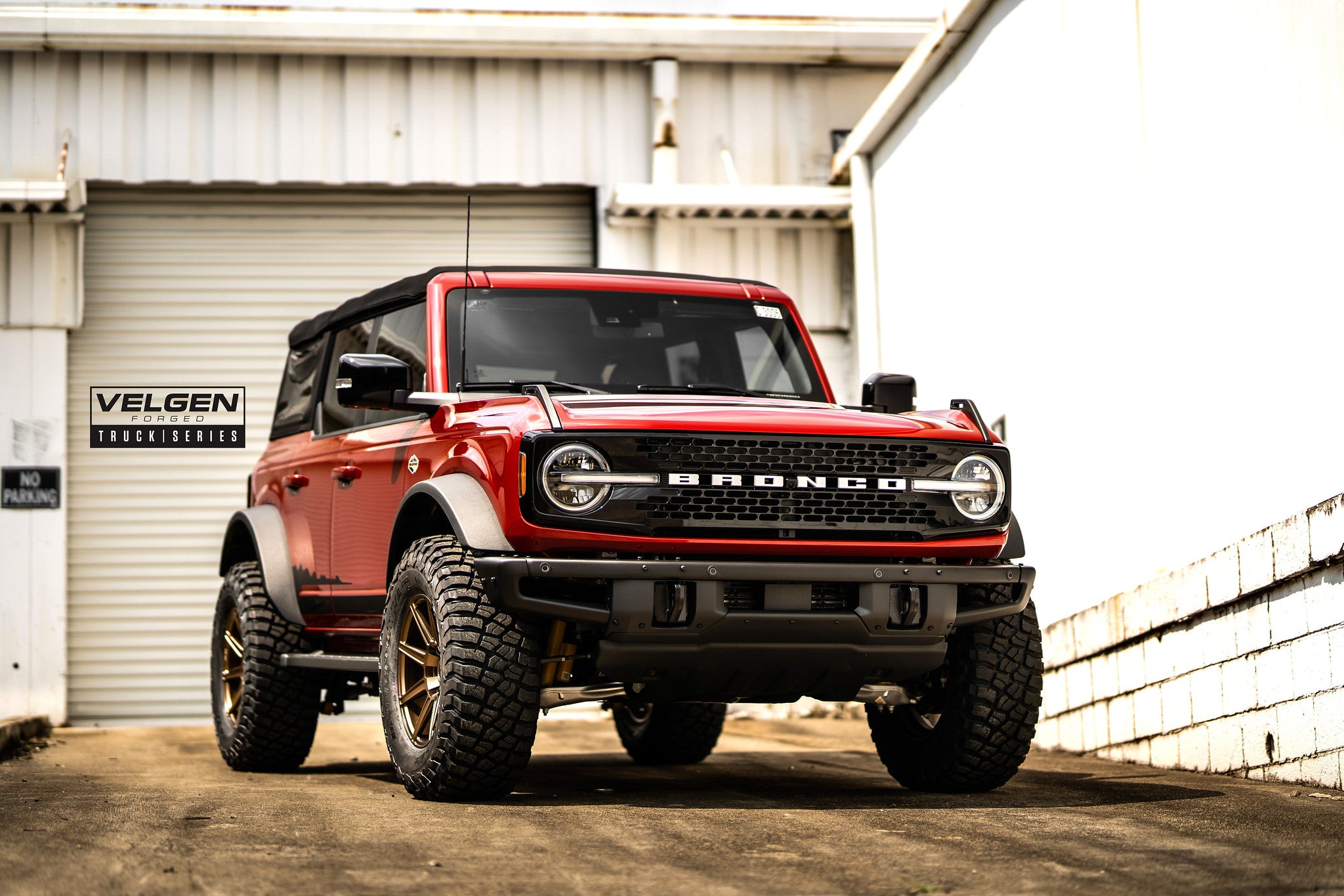 Velgen VFT8 - 8 spoke truck forged wheels in satin bronze on Ford Bronco 2021
