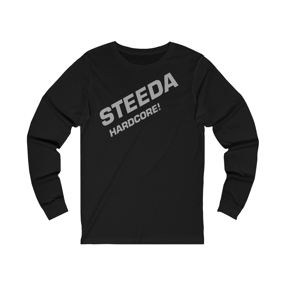 Steeda unisex "Hardcore!" T-shirt a maniche lunghe - Nera/Grigia