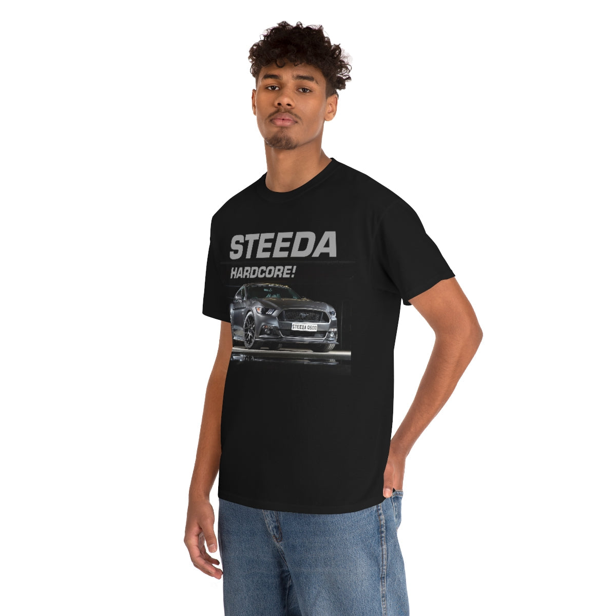 Camiseta unissex de algodão pesado Steeda "Q500 Enforcer" Mustang