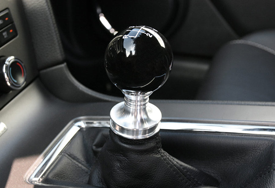 Steeda Mustang Black Cue Ball Shift Knob & Billet Collar (2011-2014)