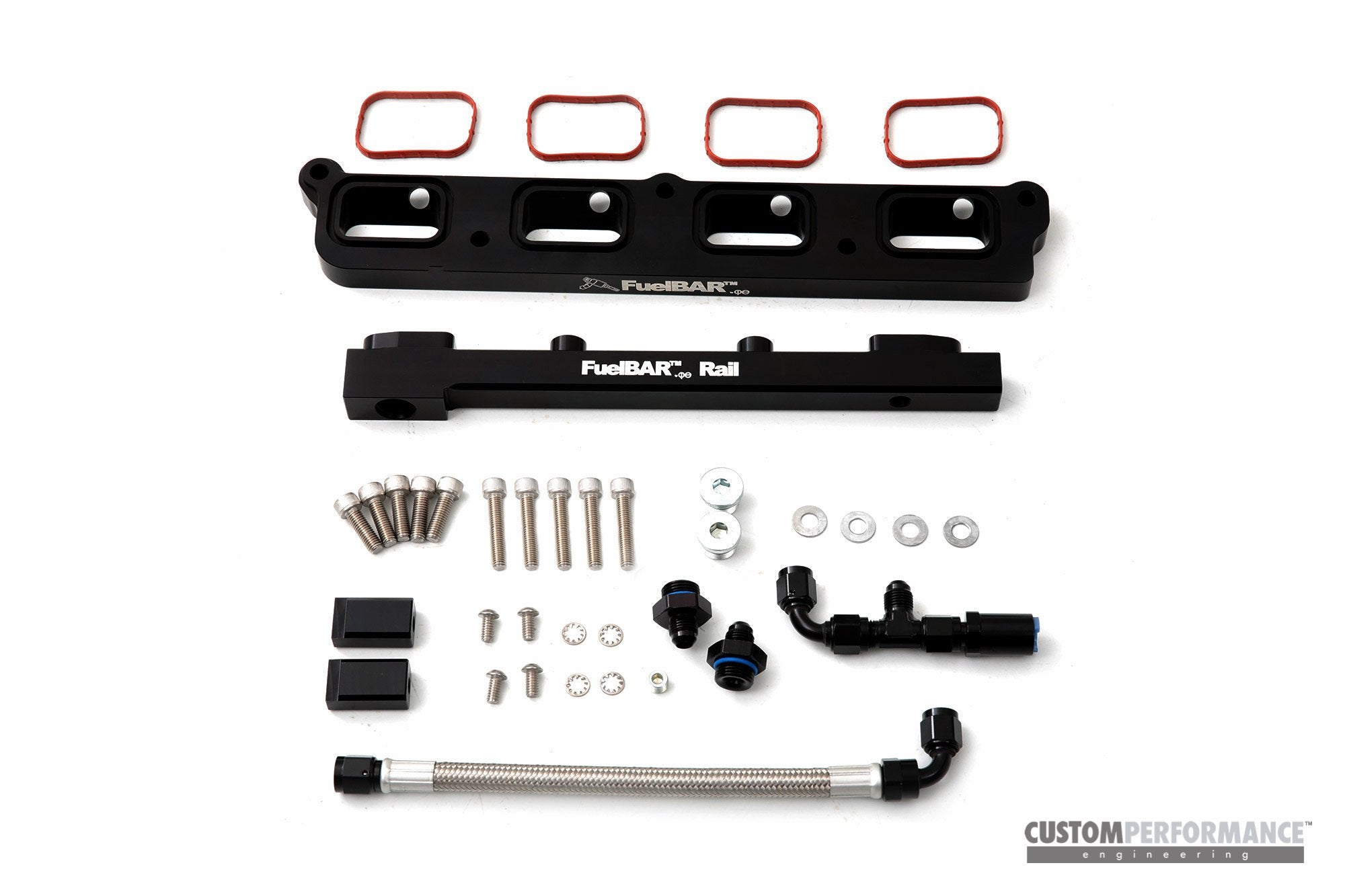 cp- FuelBAR EcoBoost Aux Kraftstoffverteileranschluss Kraftstoffverteiler Focus ST, Focus RS, Mustang EcoBoost, Ford Mondeo