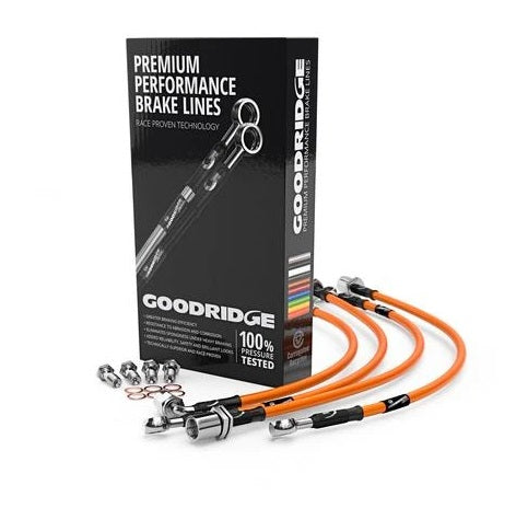 Conduites de frein en acier inoxydable Goodridge pour Ford Focus mk3 - Orange