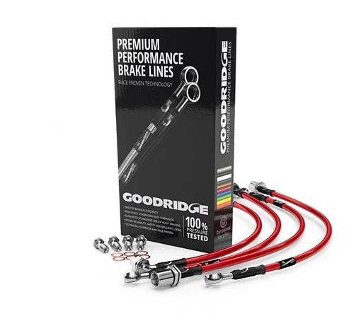 guado Focus RS Tubi freno intrecciati in acciaio inossidabile mk3 da 2.3 litri con finitura Goodridge Red