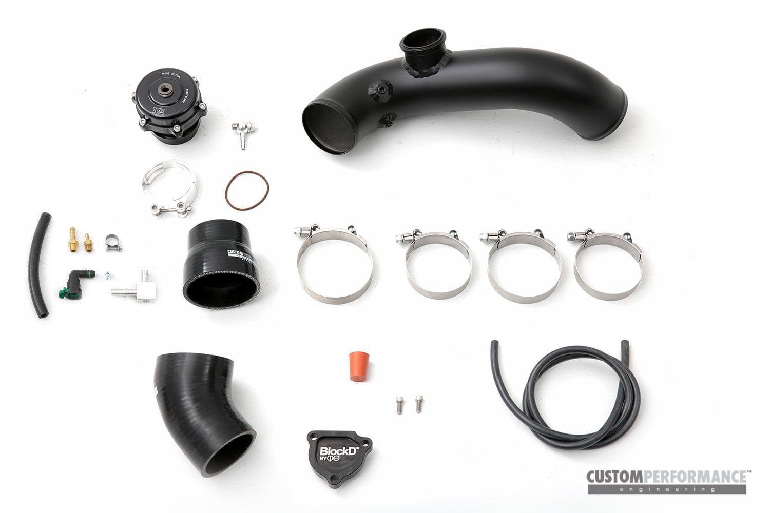 CP-E Mustang Ecoboost „Exhale“ Kaltseiten-Ladeluftkühler-Hartrohr mit TIAL BOV-Kit