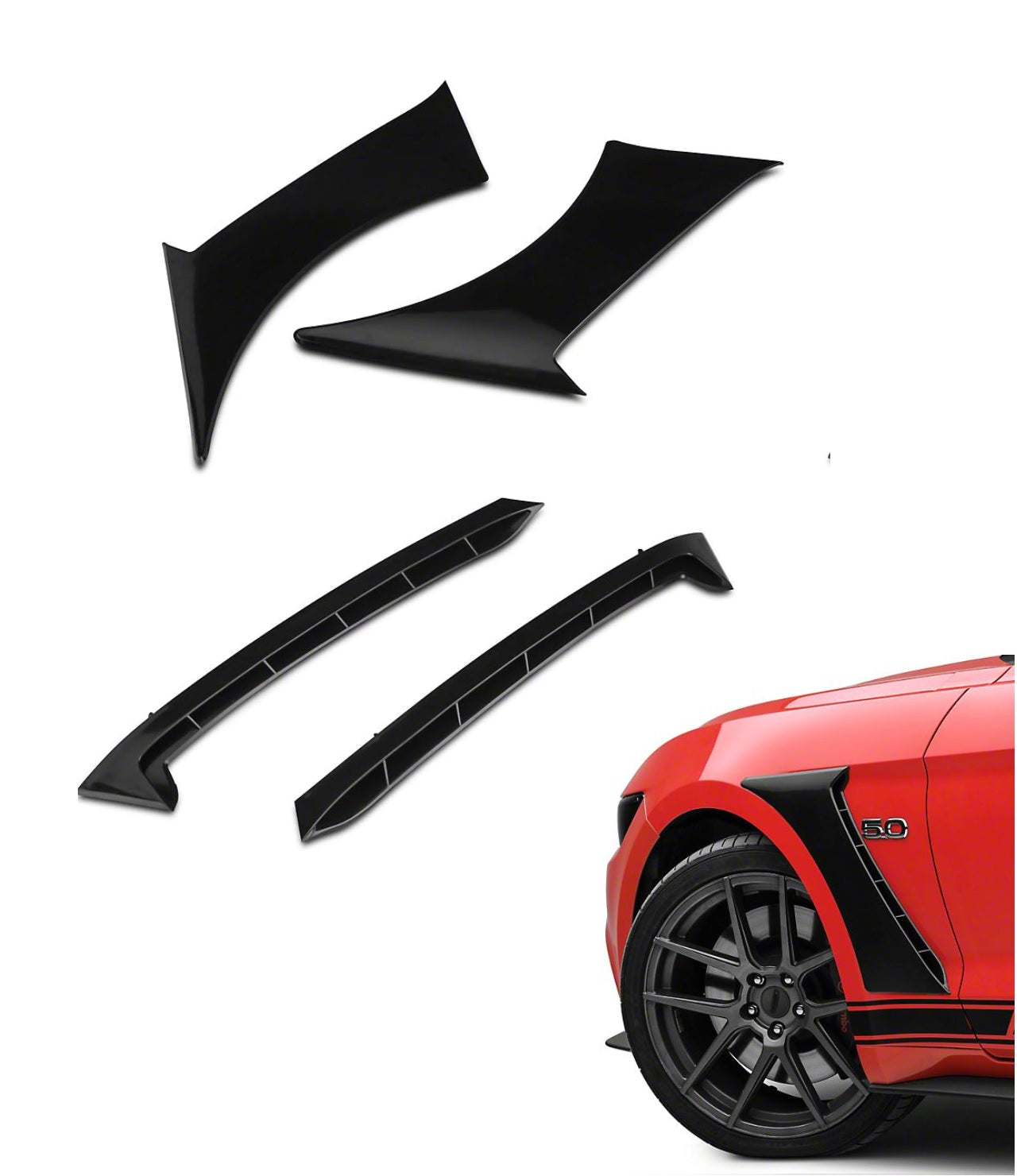 Větrací otvory předních blatníků ve stylu MP Concepts S550 Mustang GT350