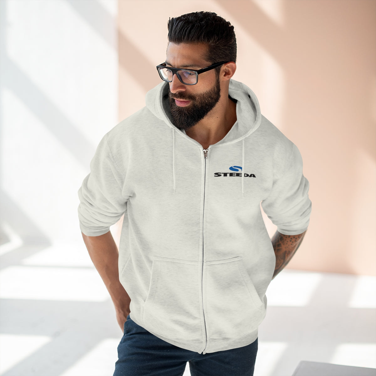 Steeda Logo Full Zip Hoodie - 3 cores - Design frontal / traseiro