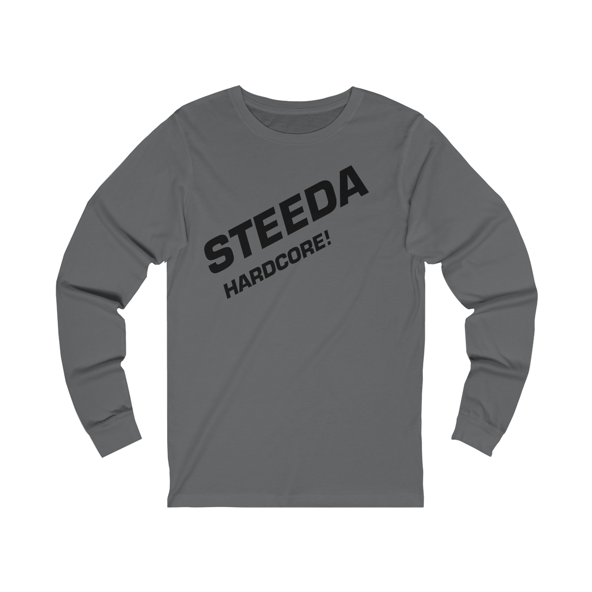 Steeda Unisex "Hardcore!" Long Sleeve T Shirt - Black / Grey