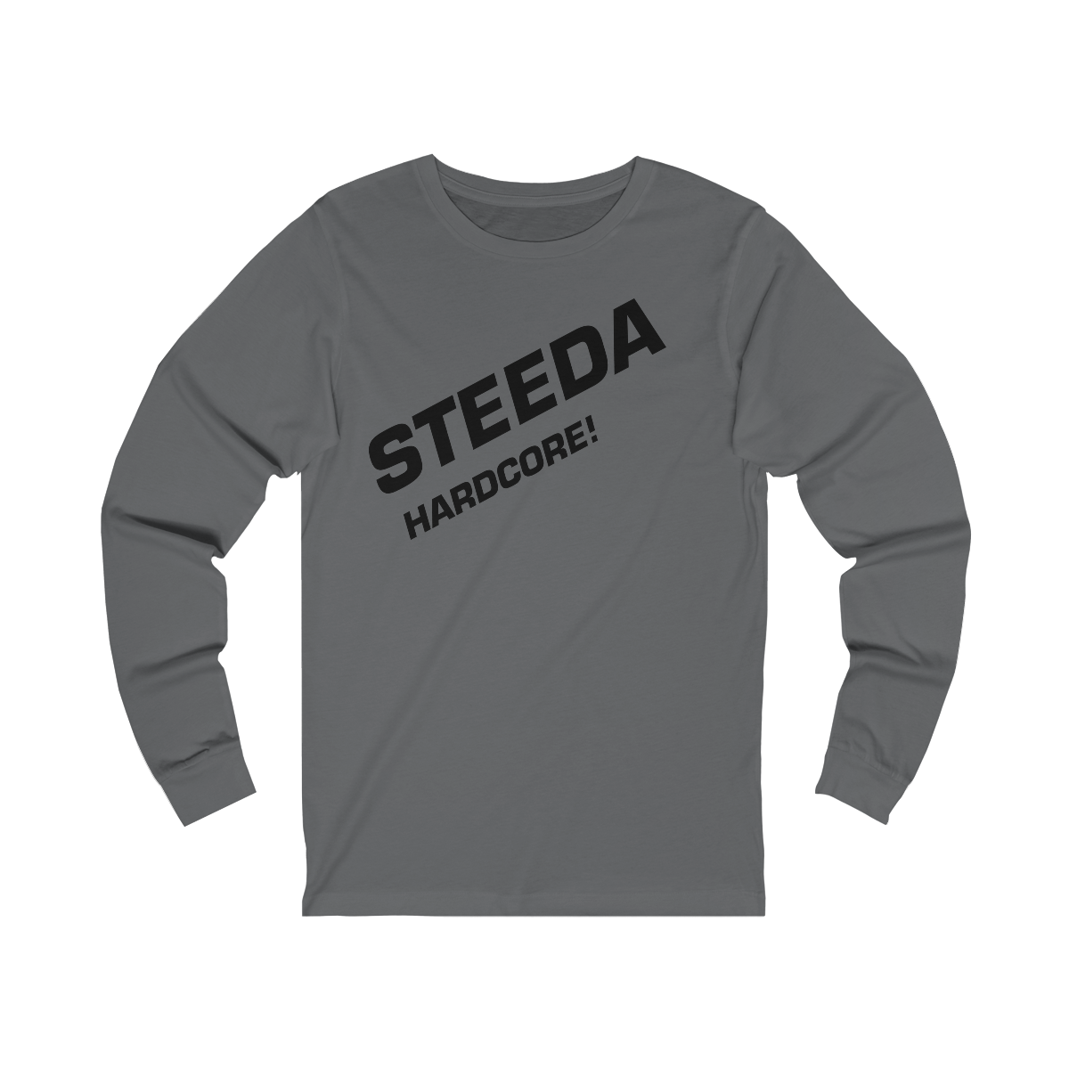 Steeda Unissex "Hardcore!" Camiseta Manga Longa - Preta / Cinza