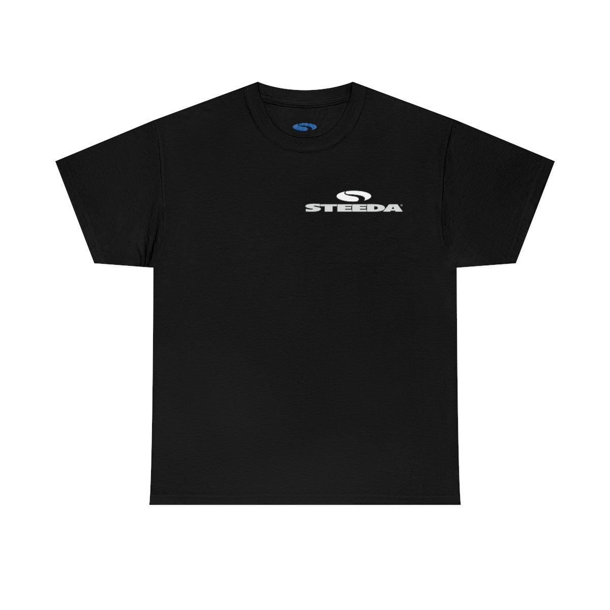 Steeda "Mustang Silhouette" Unisex Black Heavy Cotton T Shirt-  Front & Rear Design