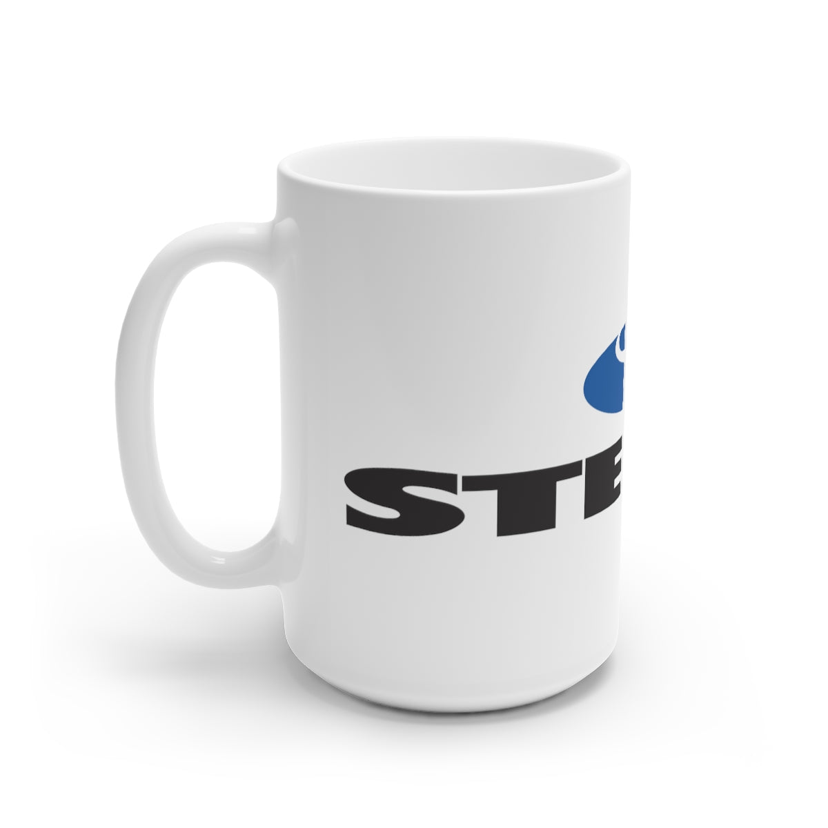 Tasse en céramique blanche avec logo Steeda, 11 oz et 15 oz