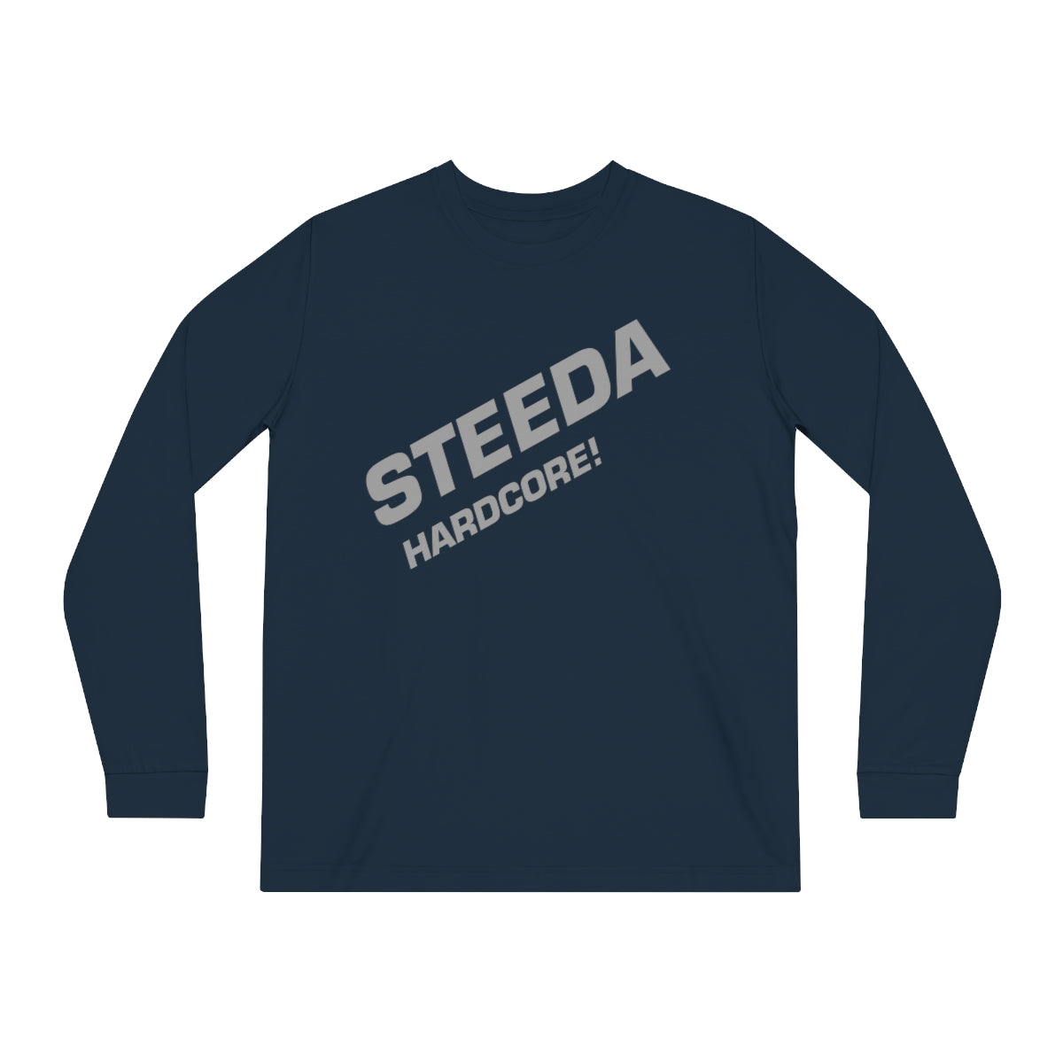 Steeda Unisex "Hardcore!" Langarm-T-Shirt - Schwarz / Marineblau