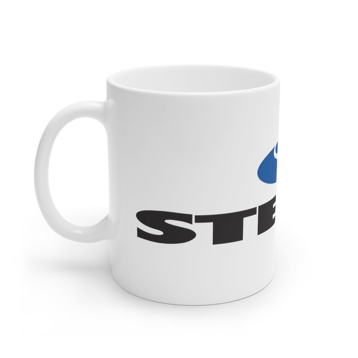 Tasse en céramique blanche avec logo Steeda, 11 oz et 15 oz