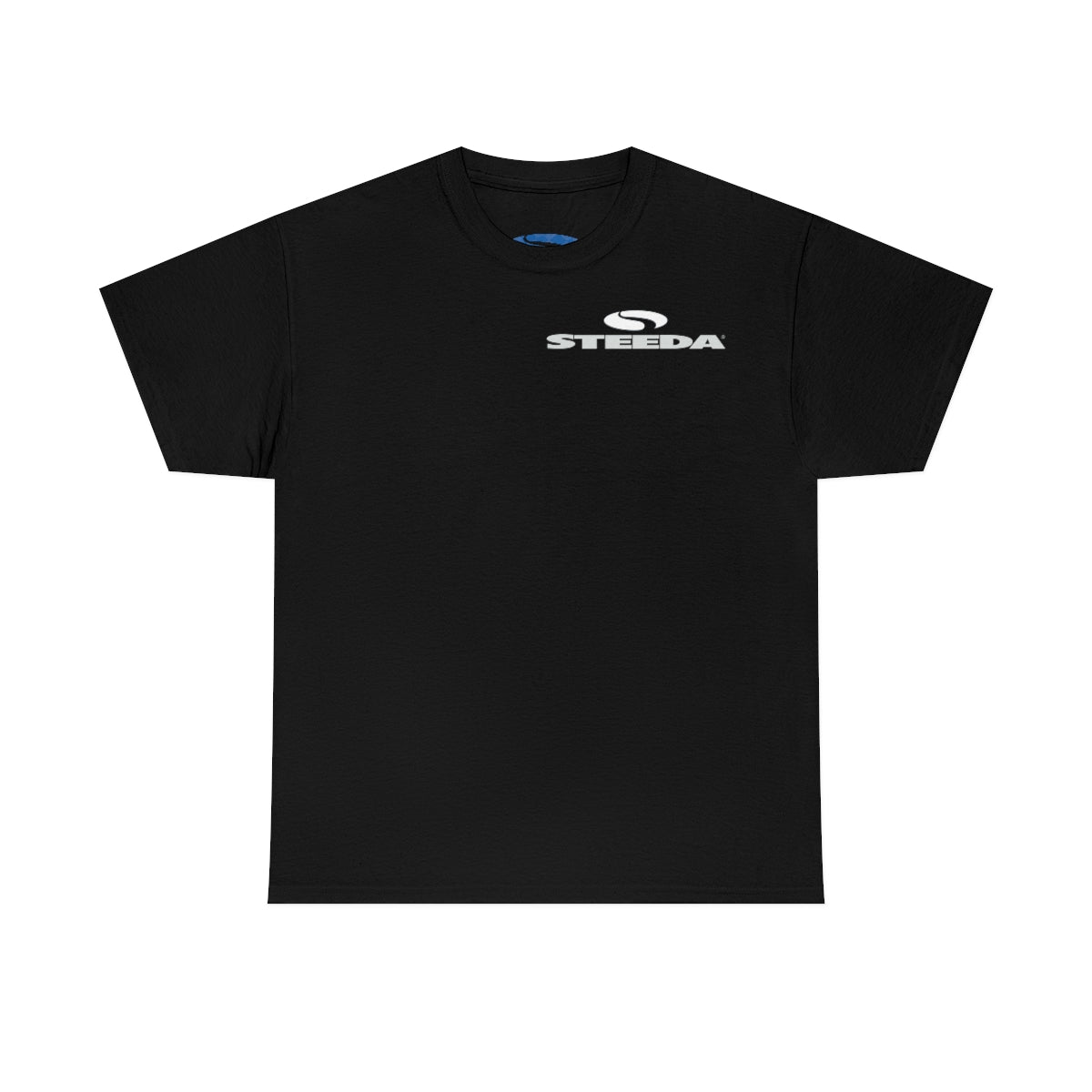 Czarna bawełniana koszulka Steeda "Mustang Silhouette" - projekt z przodu i z tyłu